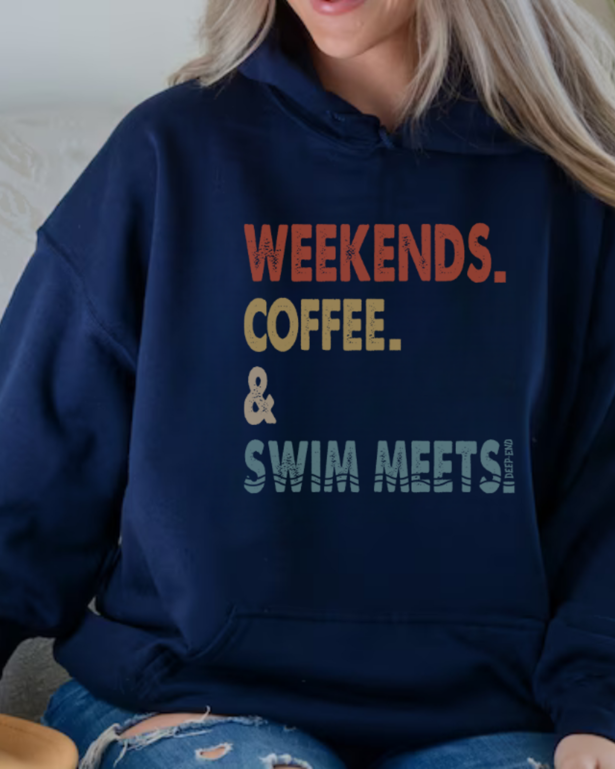Weekends, Coffee And Swim Meets Unisex Vintage Hoodie