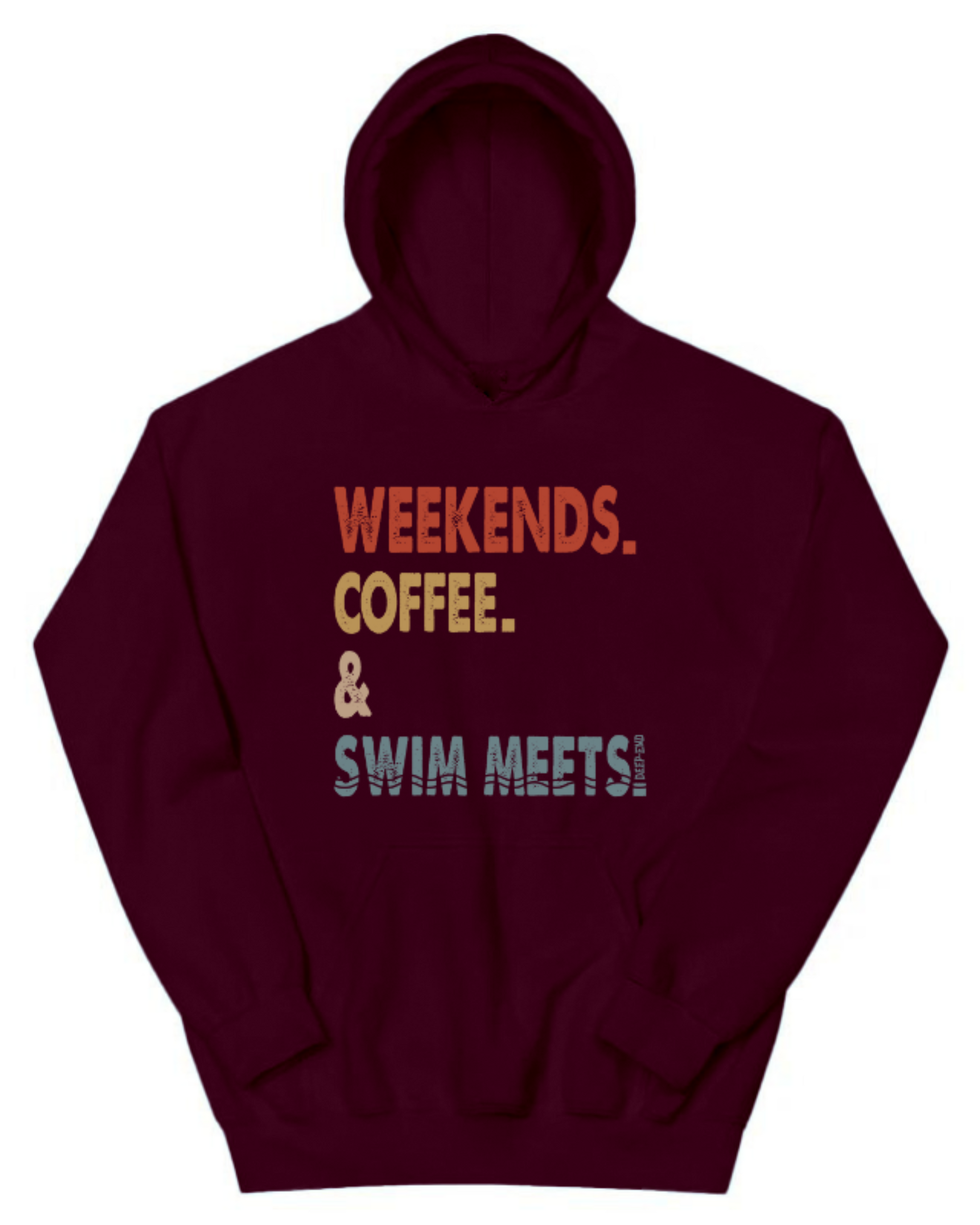 Weekends, Coffee And Swim Meets Unisex Vintage Hoodie