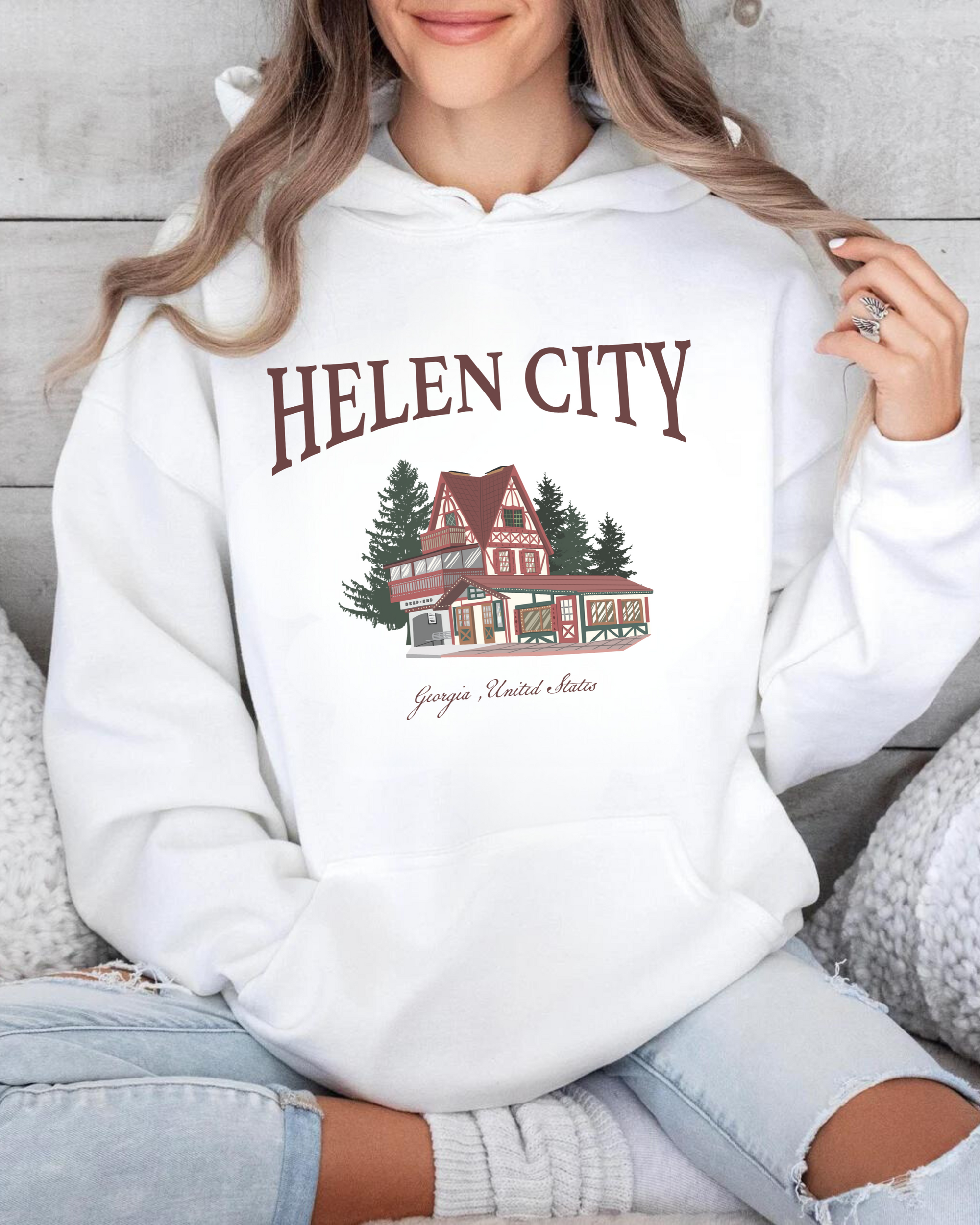 Helen City Christmas Unisex Vintage Hoodie