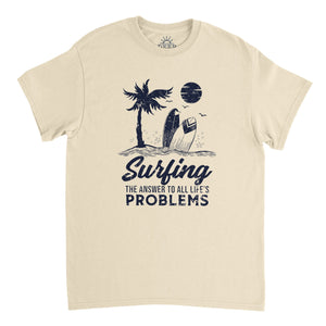 Surfung The Answer To All Life's Problem Unisex Crewneck T-shirt