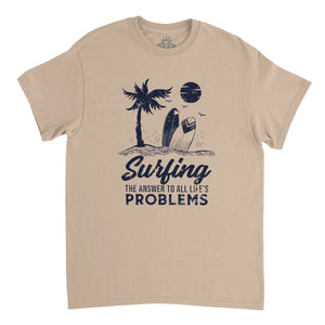 Surfung The Answer To All Life's Problem Unisex Crewneck T-shirt