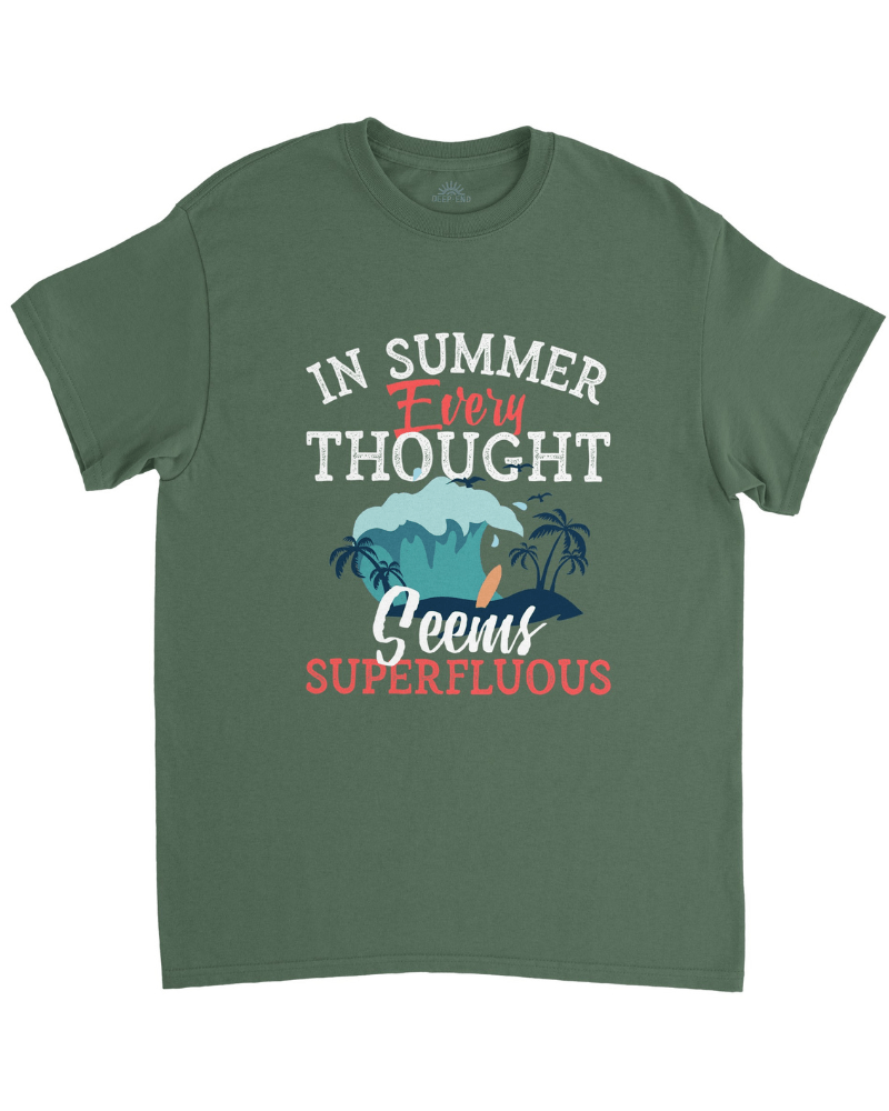 In Summer Every Thought Seems Superfluous Unisex Vintage T-shirt - DEEP-END