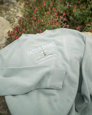 Outer Banks Vintage Wash Unisex Embroidered Sweatshirt - DEEP-END