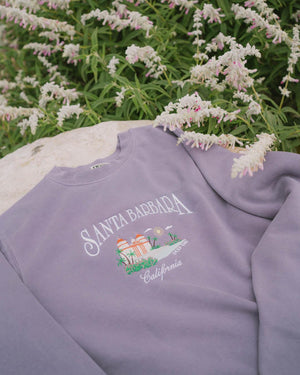 Santa Barbara Vintage Wash Unisex Embroidered Sweatshirt - DEEP-END