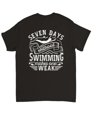 Seven Days Without Swimming Makes One Weak Unisex Vintage T-shirt - DEEP-END