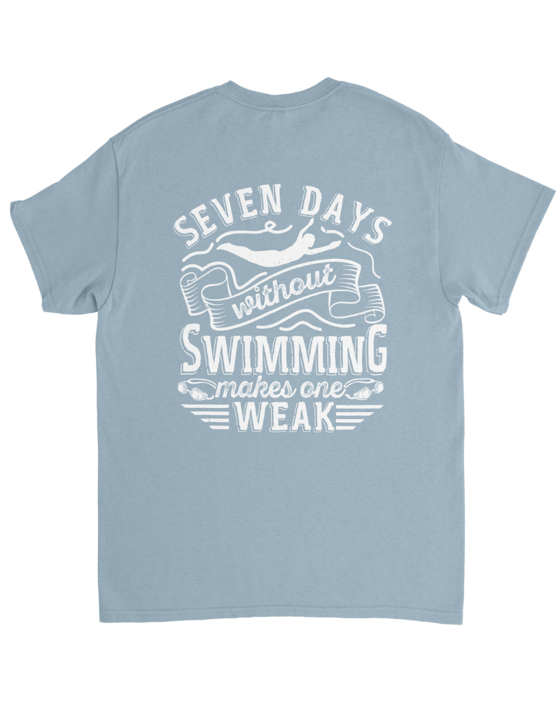 Seven Days Without Swimming Makes One Weak Unisex Vintage T-shirt - DEEP-END