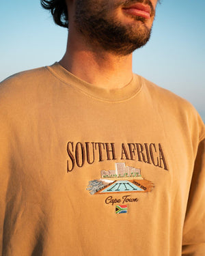 South Africa Vintage Wash Unisex Embroidered Sweatshirt - DEEP END - Thumbnail