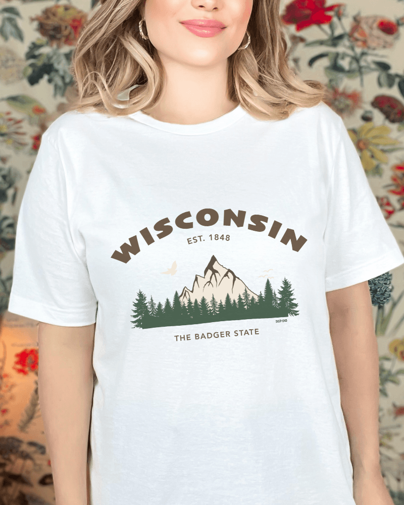 Wisconsin The Badger State Unisex Vintage Tee - DEEP-END